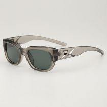 Fashion Transparent Gray Frame Green Film Pc Square Sunglasses