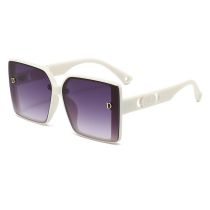 Fashion C10 Sand White Frame Gradually Gray Film Pc Square Large Frame Sunglasses