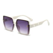 Fashion C10 Sand White Frame Gradually Gray Film Pc Square Large Frame Sunglasses