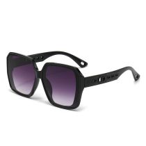 Fashion Bright Black Frame Gradually Gray Film Pc Square Large Frame Sunglasses