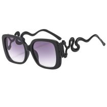 Fashion Sand Black Frame Double Gray Piece Pc Square Large Frame Snake Temple Sunglasses