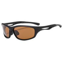 Fashion Sand Black Frame Tea Tablets Pc Geometric Hollow Sunglasses