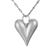 Fashion Silver Titanium Steel Love Necklace (small)