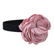 Fashion Pink Fabric Simulated Flower Necklace