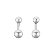 Fashion Silver Glossy Ball Earrings