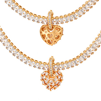 Fashion White Copper Set Zircon Love Pendant Necklace