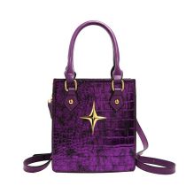 Fashion Purple Pu Head Pattern Large Capacity Crossbody Bag