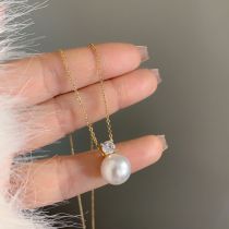 Fashion A White Necklace Alloy Diamond Pearl Necklace