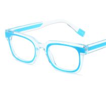 Fashion Transparent Frame Blue Pc Square Large Frame Sunglasses