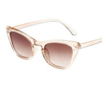 Fashion Champagne Frame With Tea Slices Pc Cat Eye Small Frame Sunglasses