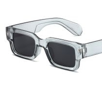 Fashion Translucent Gray Frame Gray Film Pc Square Small Frame Sunglasses