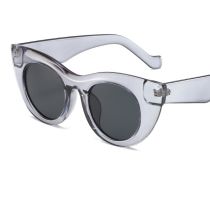 Fashion Transparent Gray Frame Black And Gray Film Pc Cat Eye Large Frame Sunglasses