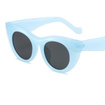 Fashion Jelly Blue Black Gray Slices Pc Cat Eye Large Frame Sunglasses