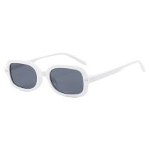 Fashion Solid White Gray Flakes Rice Nail Small Frame Square Sunglasses