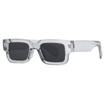 Fashion Transparent Gray Film Square Small Frame Sunglasses With Rice Nails