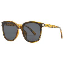 Fashion Leopard Print All Gray Large Square Frame Sunglasses