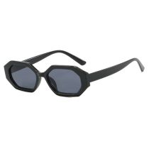 Fashion Bright Black And Gray Film Small Frame Irregular Sunglasses
