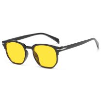 Fashion Bright Black And Yellow Film Pc Irregular Sunglasses