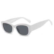 Fashion Solid White Gray Flakes Pc Square Wide Leg Sunglasses
