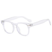 Fashion Transparent White Tablets Square Sunglasses With Rice Studs