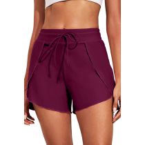 Fashion 3# Nylon High Waist Drawstring Shorts