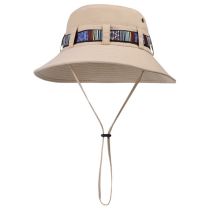 Fashion Khaki Ribbon Large Brim Fisherman Hat