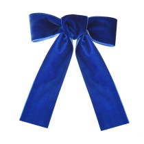 Fashion Royal Blue Alloy Velvet Bow Short Hair Clip