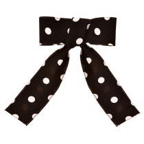 Fashion Black Alloy Fabric Polka Dot Bow Short Hair Clip