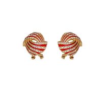 Fashion Gold Copper Diamond Oil Drop Geometric Stud Earrings