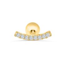 Fashion Single Golden Copper Diamond-encrusted Curved Piercing Nails (single)