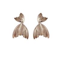 Fashion Silver Metal Fishtail Earrings (thick Real Gold Plating) Metal Fishtail Earrings