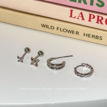 Fashion Four Piece Set Of Earrings Copper Inlaid Zirconium Starburst Geometric Earring Set