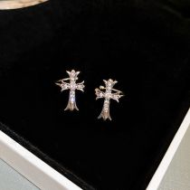 Fashion 49# Ear Clip-silver Cross (pair) Metal Geometric Diamond Cross Ear Clips