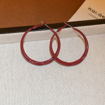 Fashion 40# Red Circle Alloy Geometric Circle Earrings