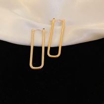 Fashion Earrings - Gold (real Gold Plating) Metal Oval Earrings