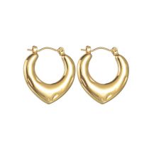 Fashion Gold Stainless Steel Heart Earrings