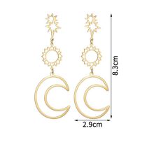 Fashion Moon Model Stainless Steel Hollow Five-pointed Star Moon Earrings