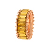 Fashion Yellow Alloy Diamond Round Ring
