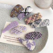 Fashion C Purple Eight-piece Set Wool Braided Oval Triangle Side Children's Hair Clip