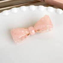 Fashion G Pink Lace Duckbill Clip Acetate Lace Bow Hair Clip