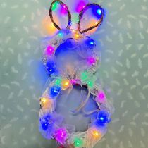 Fashion Silver Lantern (small Size Foldable) Plastic Rabbit Garland Pendant (with Lights)