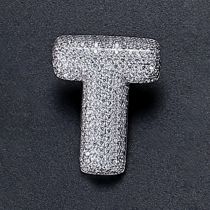 Fashion T Copper And Diamond 26 Letter Brooch