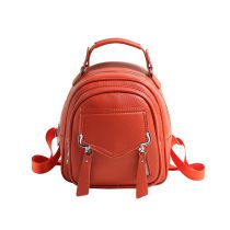 Fashion Orange Pu Large Capacity Backpack