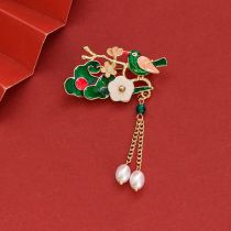 Fashion Overjoyed Alloy Geometric Flower Magpie Brooch
