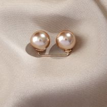 Fashion Right Angle Champagne Trumpet Alloy Geometric Pearl Waist Pin