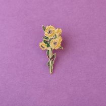 Fashion Sunflower Alloy Geometric Flower Brooch
