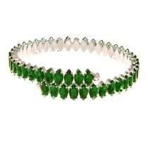 Fashion Green+silver Copper Set Zircon Drop Bracelet