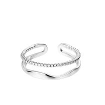 Fashion Double Layer Ring (white Gold) Copper Double Layer Hollow Twist Ring