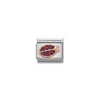 Fashion Sh Beetle-six Red Diamonds Stainless Steel Geometric Bracelet Module