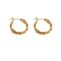 Fashion Gold Metal Twist Round Earrings